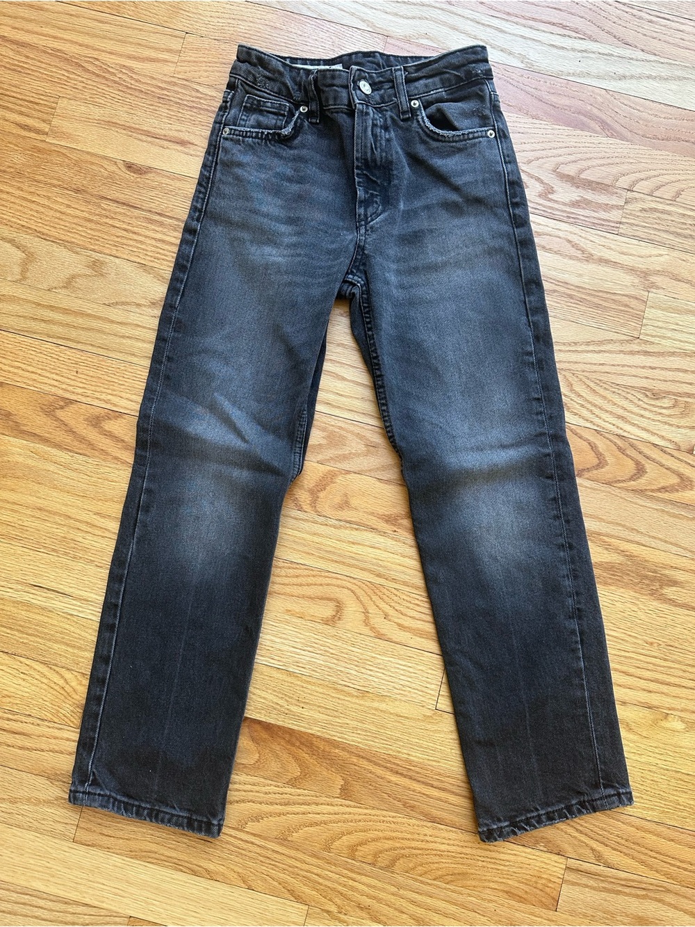 Zara Washed Black Straight Jeans